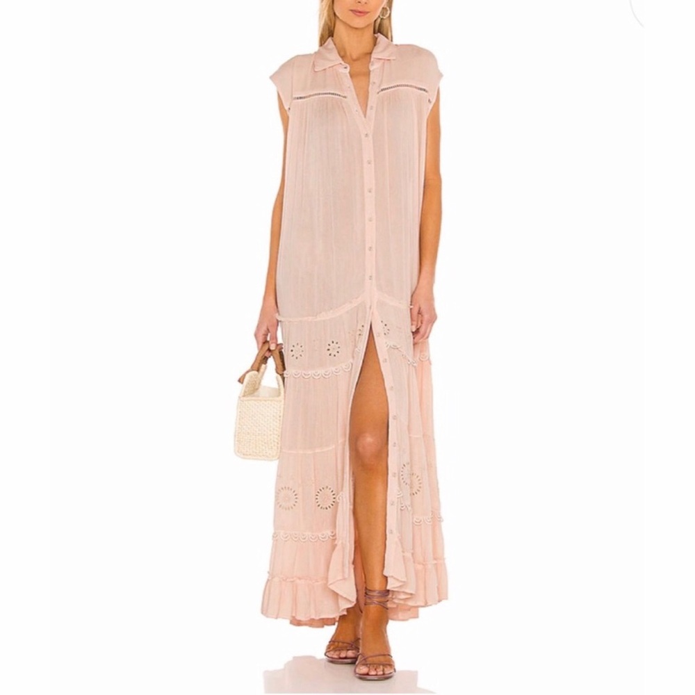 FREE PEOPLE Pretty Cozy Maxi Ecru Dress